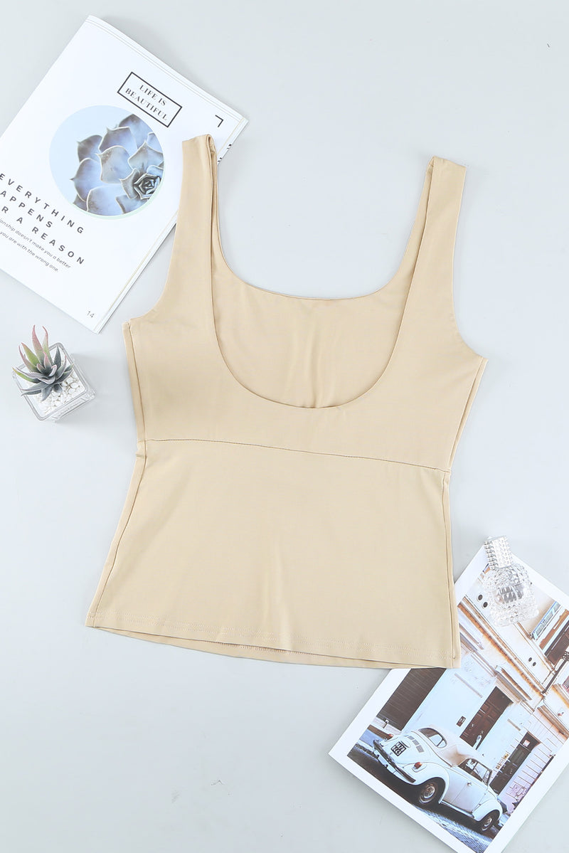 Heathered Cutout Scoop Neck Tank