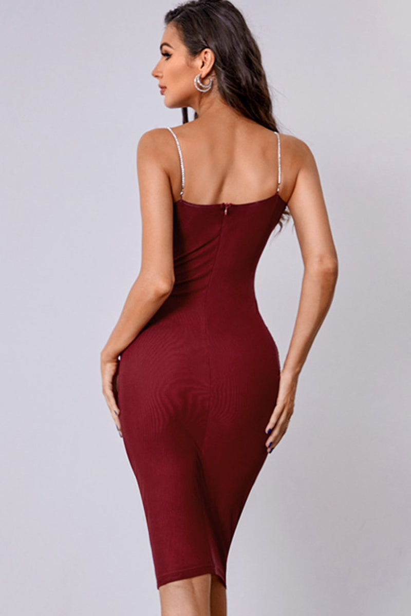 Ruched Spaghetti Strap Sheath Dress