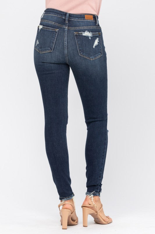 Judy Blue Plus Size Super Distressed High Waist Skinny Jeans